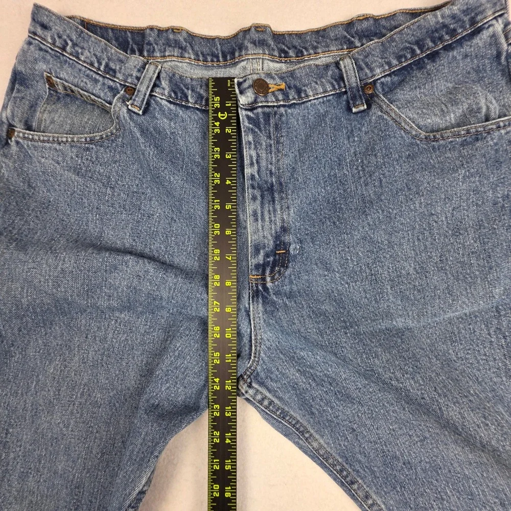 Wrangler Premium Quality Mens Jeans 38x32 Blue Denim Comfort Fit Workwear Rugged